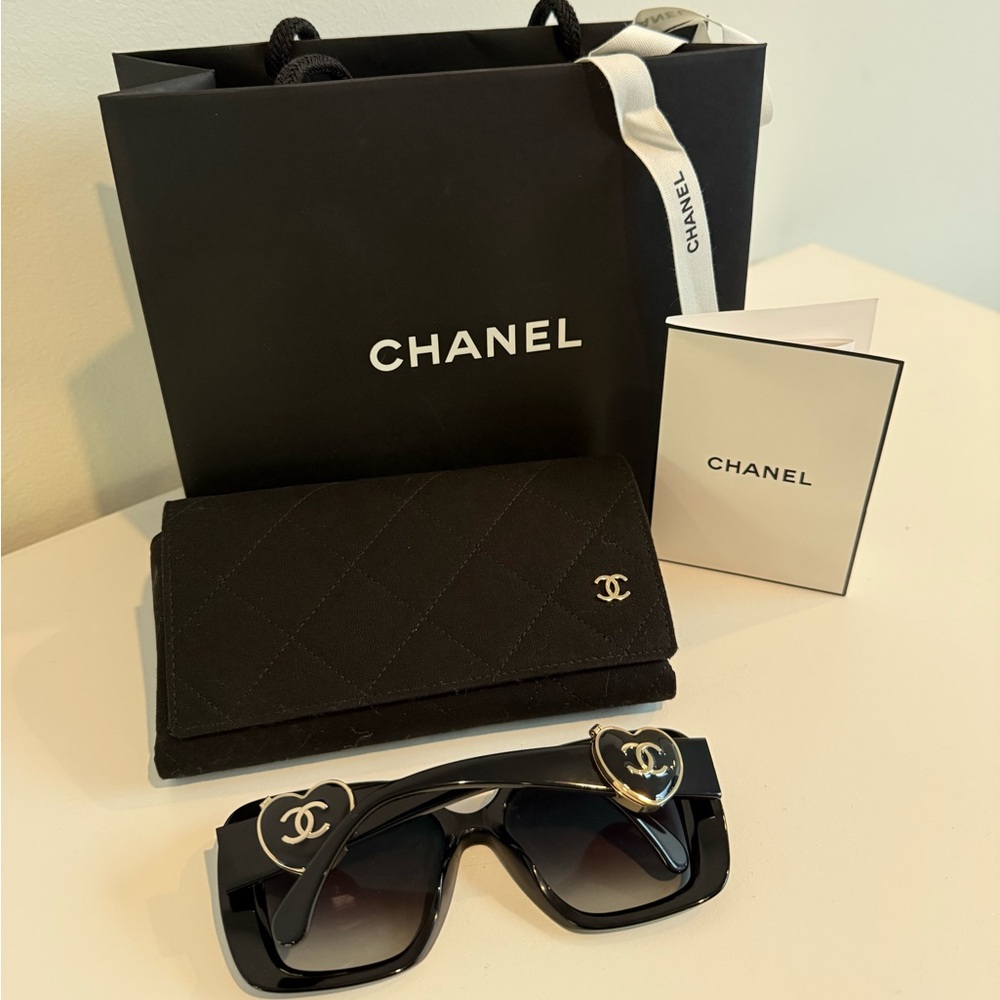 Chanel heart mirror sunglasses